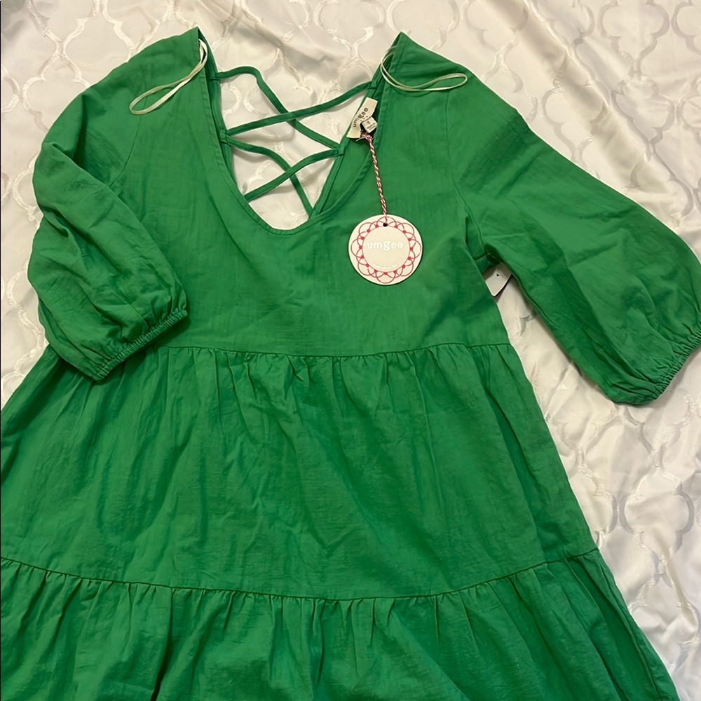 Boho Kelly Green Dress